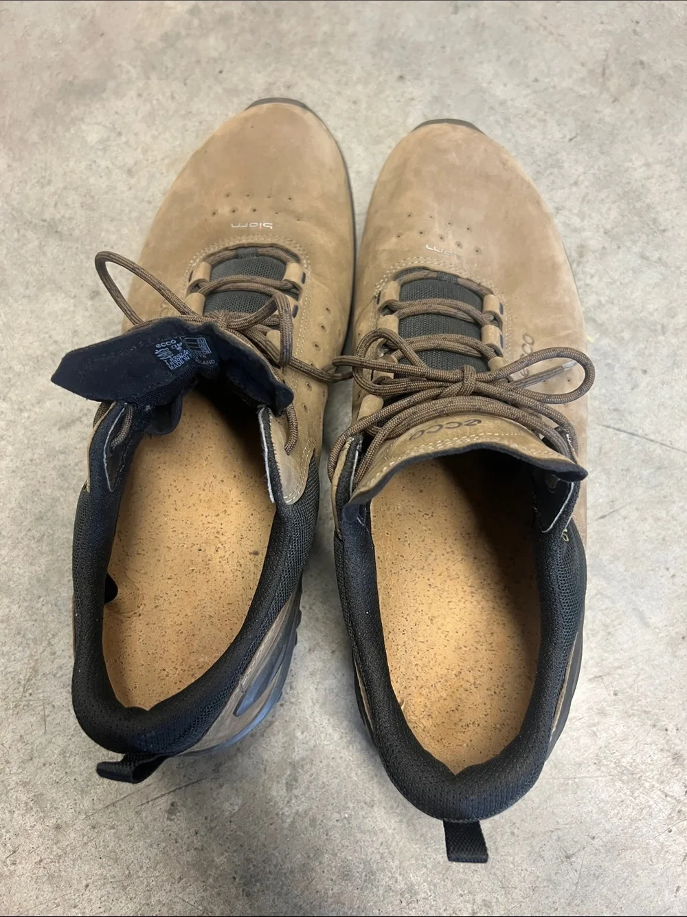 ECCO Men's Tan Suede Lace-Up Comfort Shoes size US 11